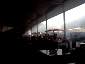 The Chorsu Cafeteria under a shashlik smoke-screen