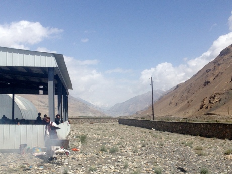 The Lone Shashlyk Cook, with the road beyond behind